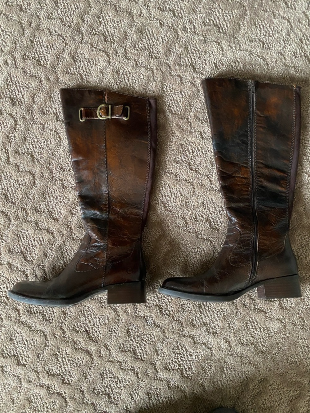 Born Brown Leather Knee-High Riding Boots - Picture 2 of 3